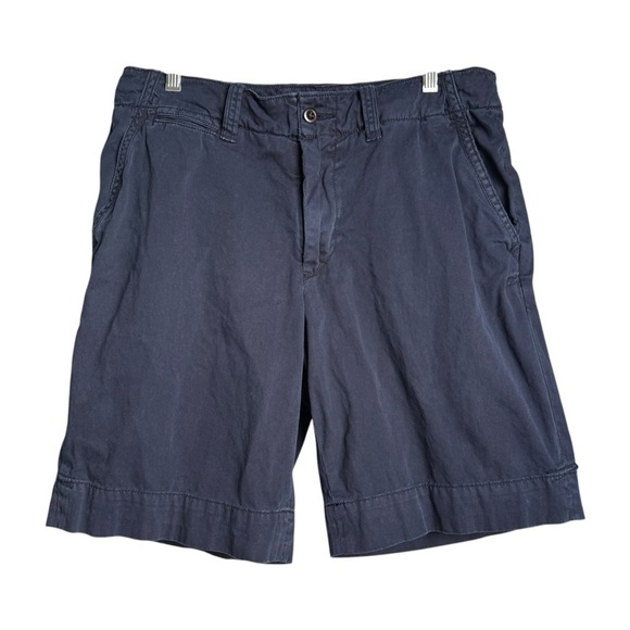 Polo Ralph Lauren Chino Shorts Men’s Size 33 Navy Blue Flat Front Red Pony Logo - Picture 1 of 12